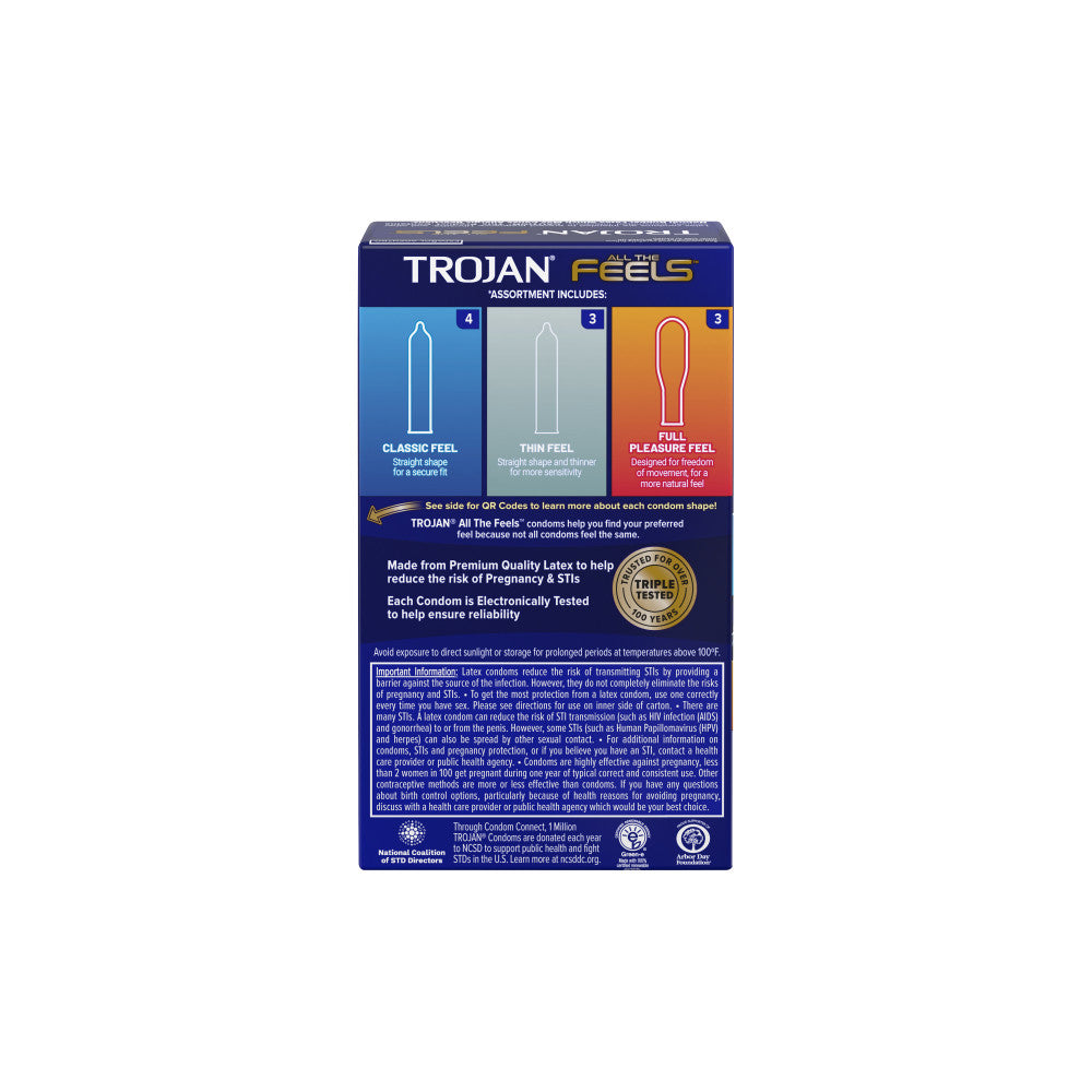Trojan All The Feels 10Ct | 22600000709 | Available at EroticWarehouse.com