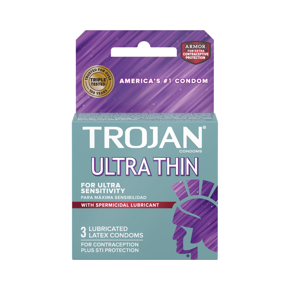 Trojan Ultra Thin Armor Spermicidal 3Pk | 22600927204 | Available at EroticWarehouse.com