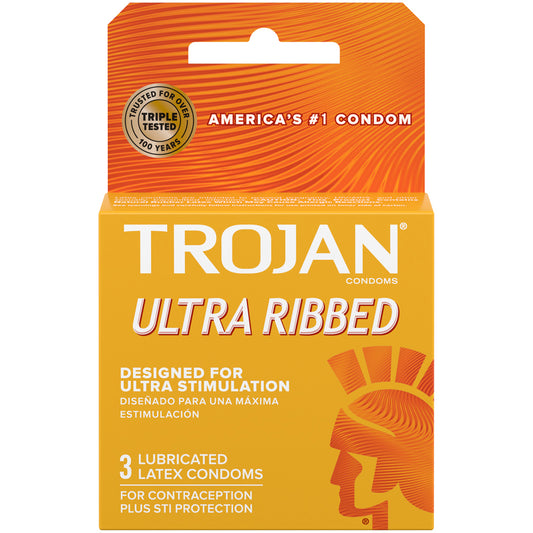 Trojan Ribbed Lubricated (3ct) | 22600940500 | Available at EroticWarehouse.com