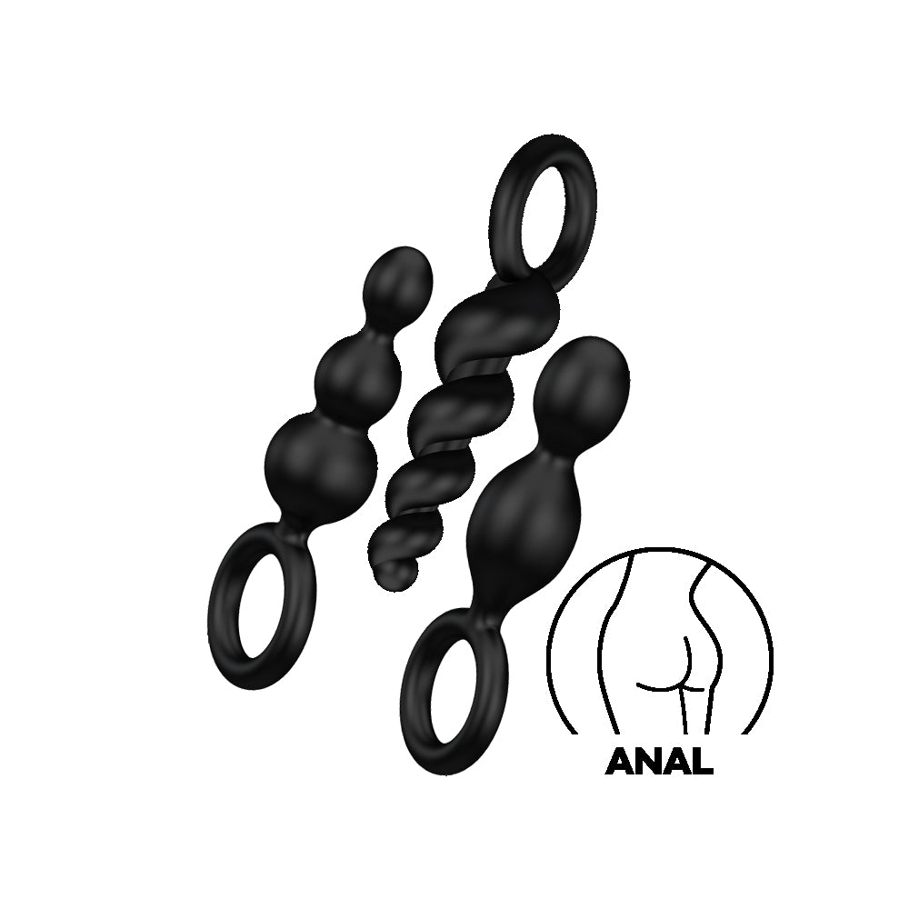Satisfyer Booty Call (Set of 3) Black | 4061504000756 | Available at EroticWarehouse.com
