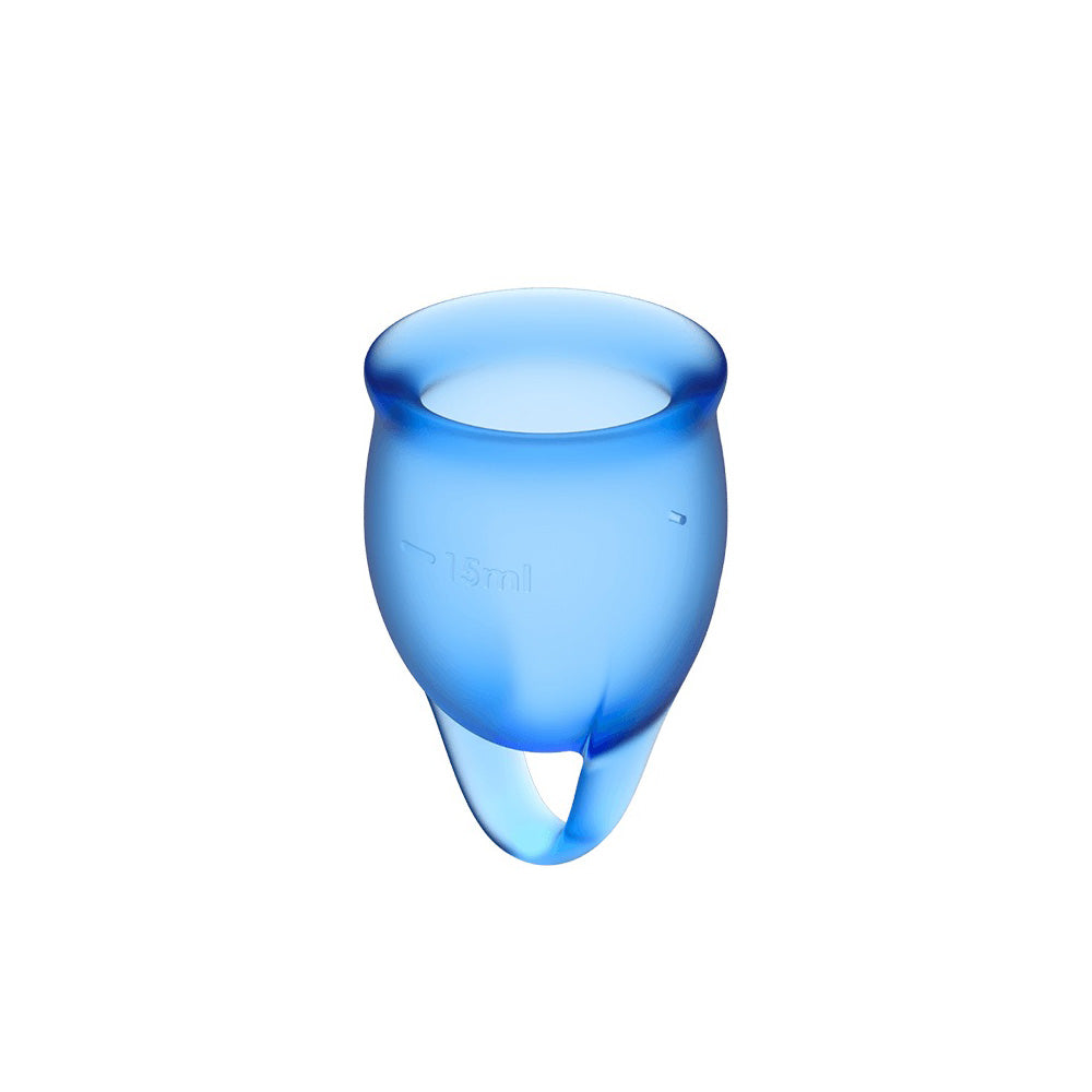Satisfyer Feel Confident Menstrual Cup Dark Blue | 4061504002057 | Available at EroticWarehouse.com