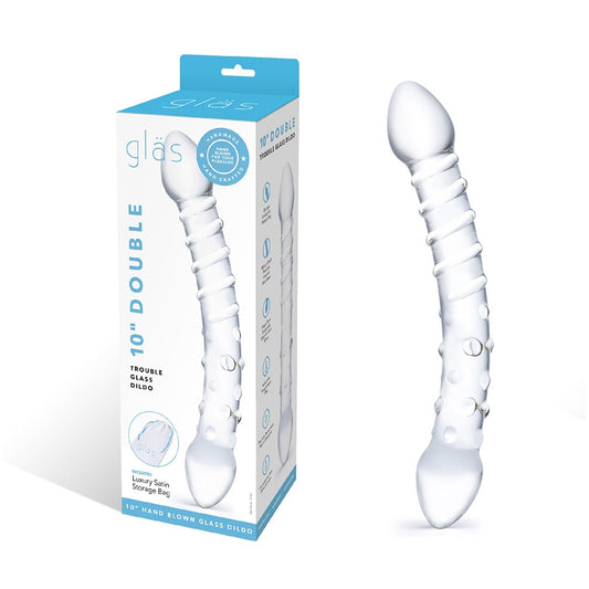 Double Trouble Glass Dildo | 4890808062807 | Available at EroticWarehouse.com