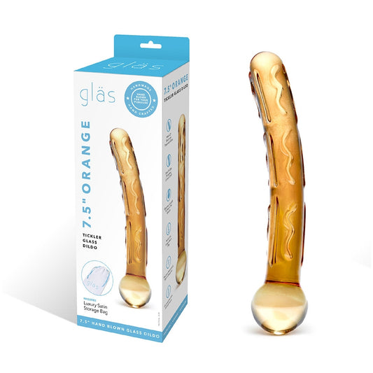 Orange Tickler Glass Dildo | 4890808063217 | Available at EroticWarehouse.com