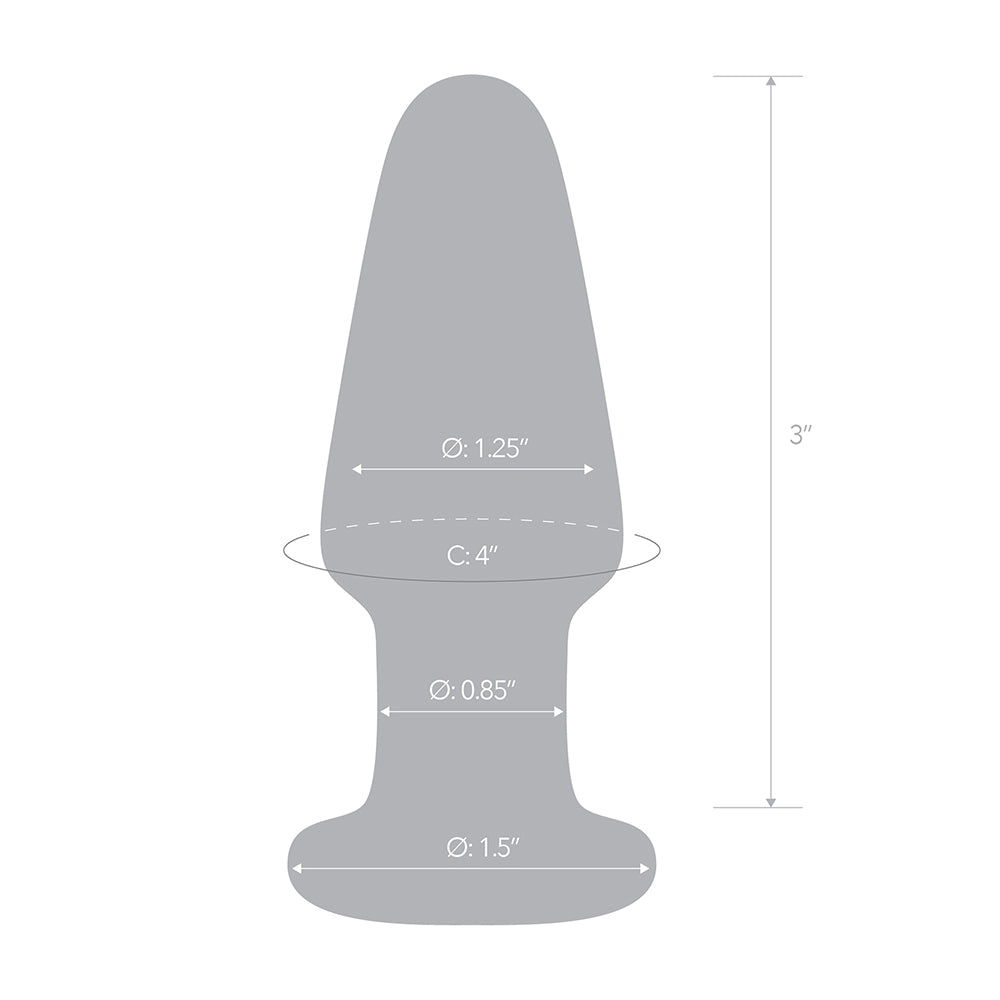 3.5" Glass Butt Plug | 4890808169711 | Available at EroticWarehouse.com
