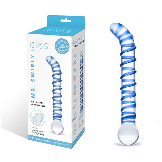Mr. Swirly 6.5" G-Spot Glass Dildo | 4890808205594 | Available at EroticWarehouse.com