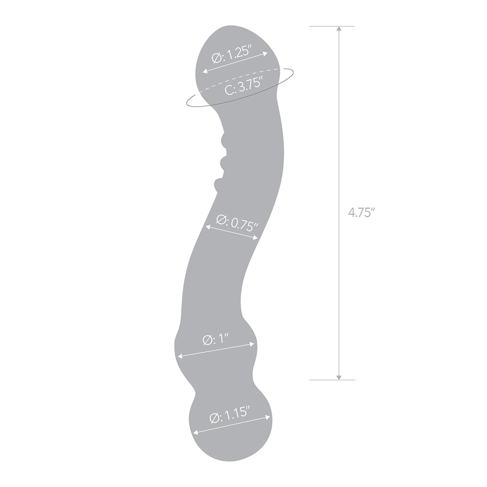 6" Curved G-Spot Glass Dildo | 4890808205617 | Available at EroticWarehouse.com