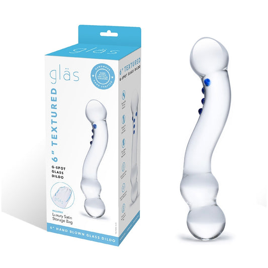 6" Curved G-Spot Glass Dildo | 4890808205617 | Available at EroticWarehouse.com