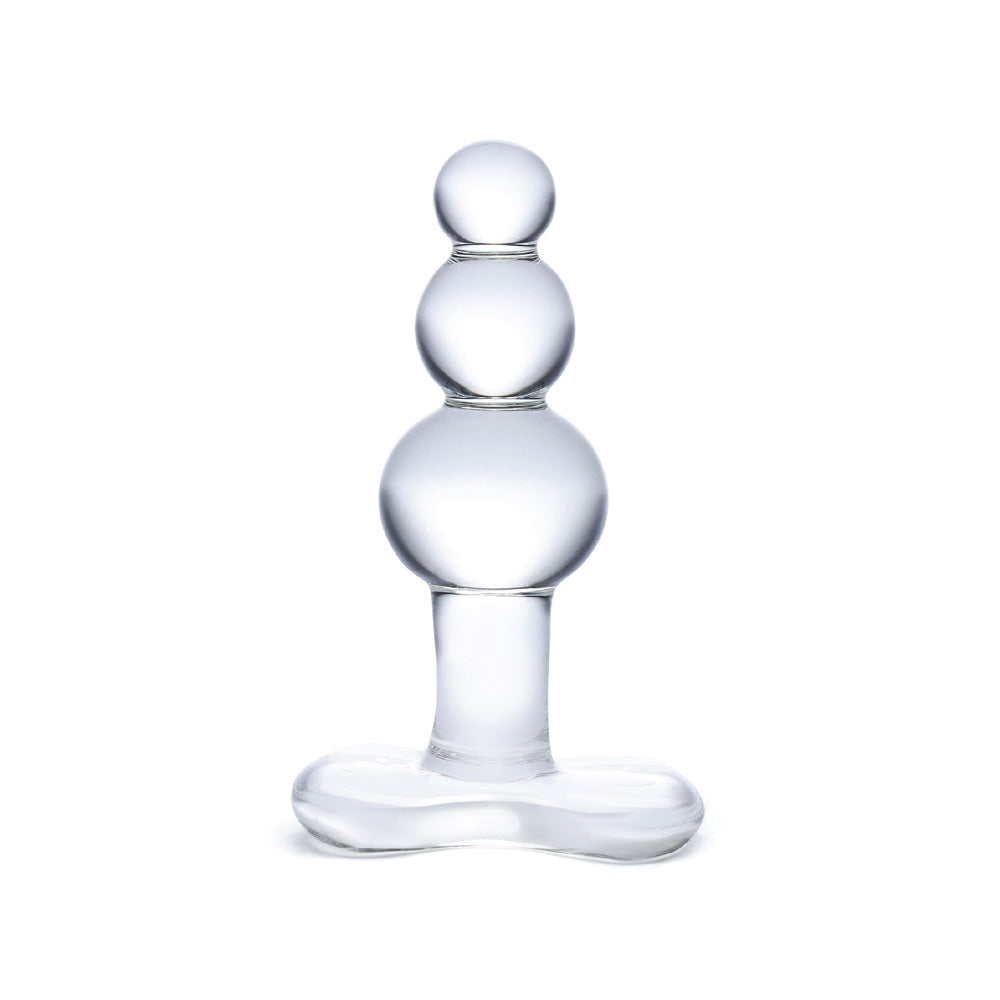 4" Beaded Glass Butt Plug With Tapered Base | 4890808219263 | Available at EroticWarehouse.com