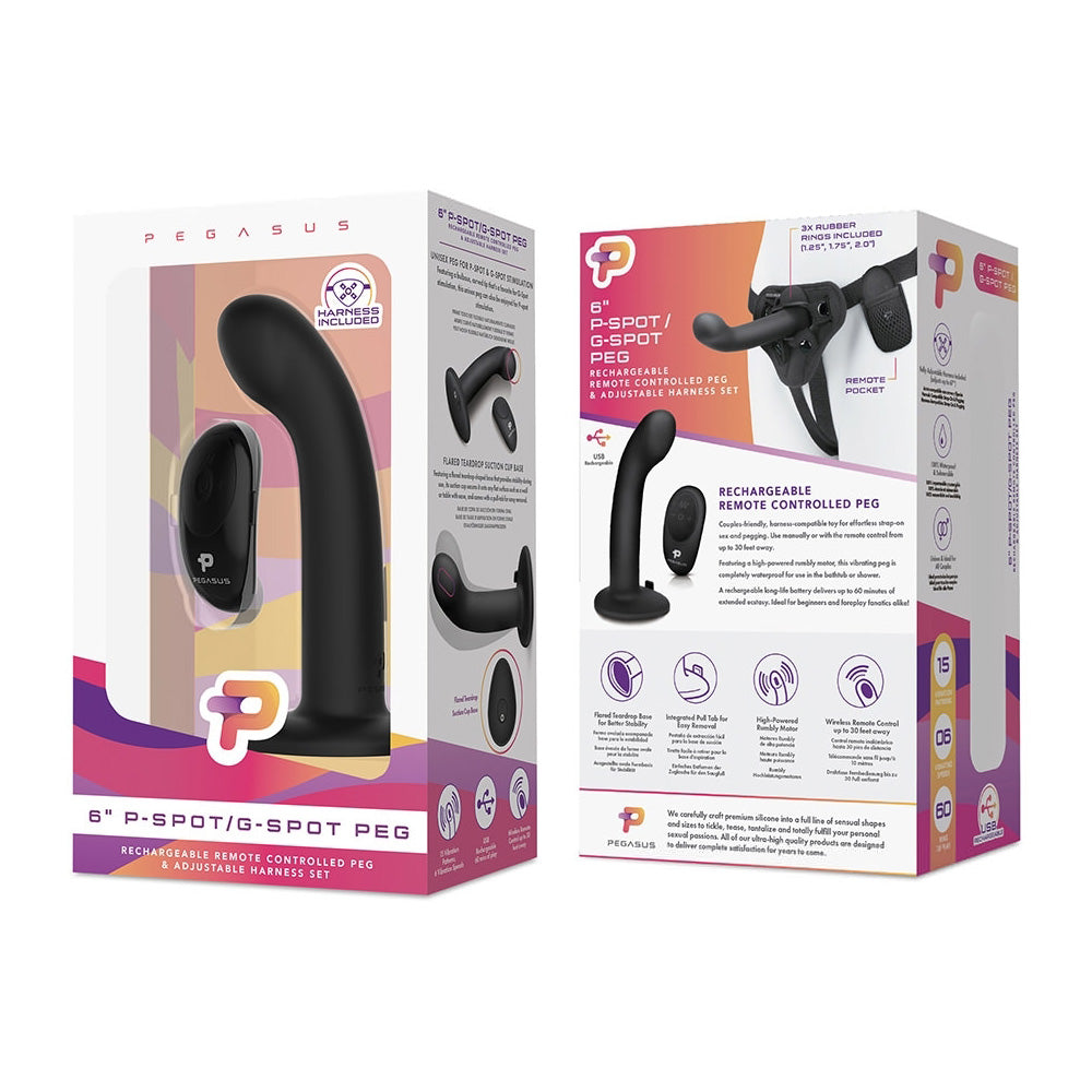 6" P-Spot / G-Spot Peg With Harness | 4890808228302 | Available at EroticWarehouse.com