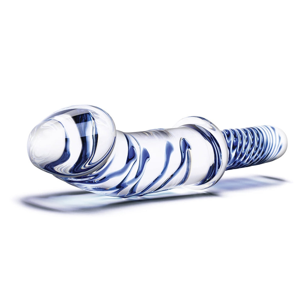 Glas 11'' Realistic Double Ended Glass Dildo With Handle | 4890808250464 | Available at EroticWarehouse.com