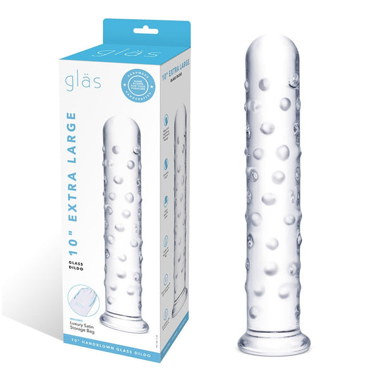 Glas 10'' Extra Large Glass Dildo | 4890808250471 | Available at EroticWarehouse.com