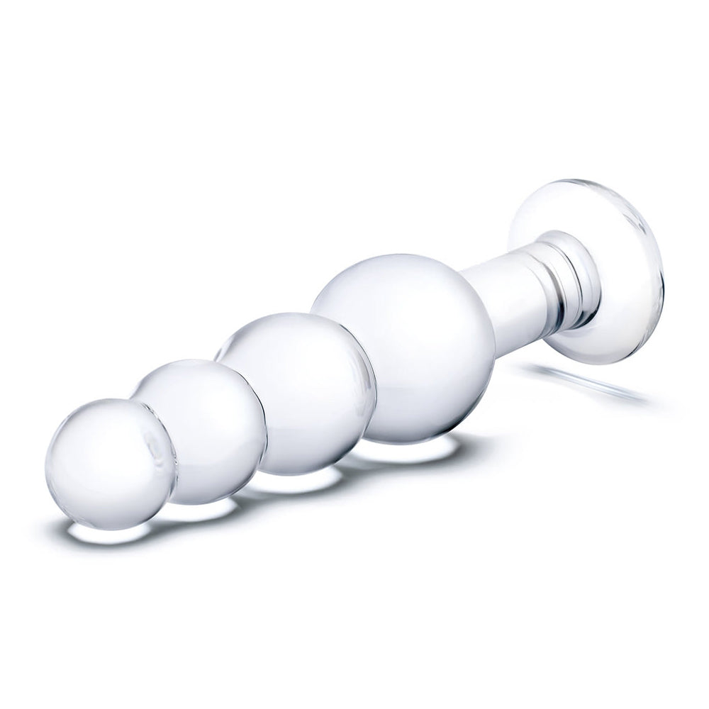 7.25" Glass Beaded Butt Plug | 4890808250495 | Available at EroticWarehouse.com