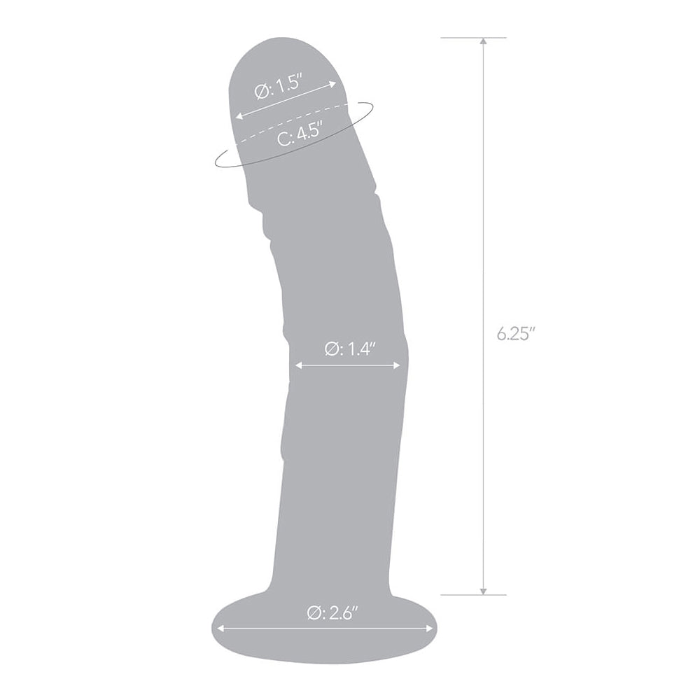 7" Curved Realistic Glass Dildo With Veins | 4890808250501 | Available at EroticWarehouse.com