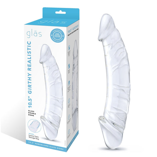 Glas 10.5'' Girthy Realistic Glass Double Dong | 4890808250518 | Available at EroticWarehouse.com