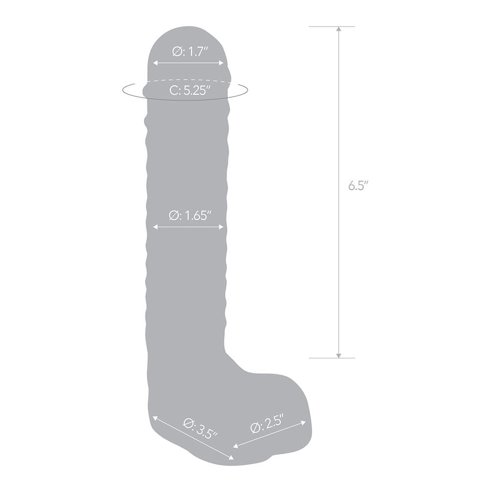 Glas 8'' Realistic Ribbed Glass G-Spot Dildo With Balls | 4890808250525 | Available at EroticWarehouse.com