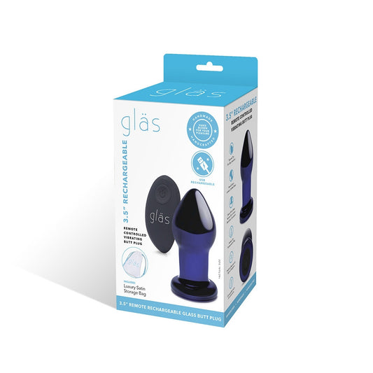 Glas 3.5" Rechargeable Remote Controlled Vibrating Butt Plug | 4890808250556 | Available at EroticWarehouse.com