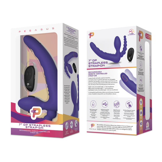 7" Remote Control Strapless D.P. Silicone Strap On | 4890808255667 | Available at EroticWarehouse.com
