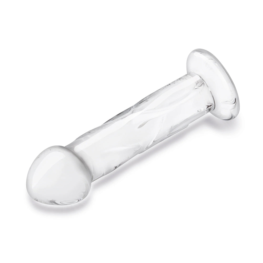 Glas 6" Glass Dildo With Veins & Flat Base | 4890808282953 | Available at EroticWarehouse.com