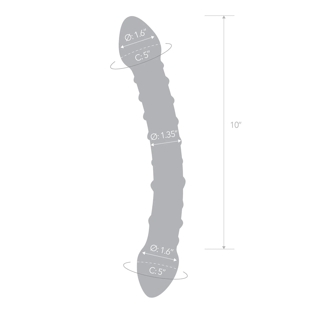 Glas 12" Girthy Double Trouble Glass Dildo | 4890808282984 | Available at EroticWarehouse.com
