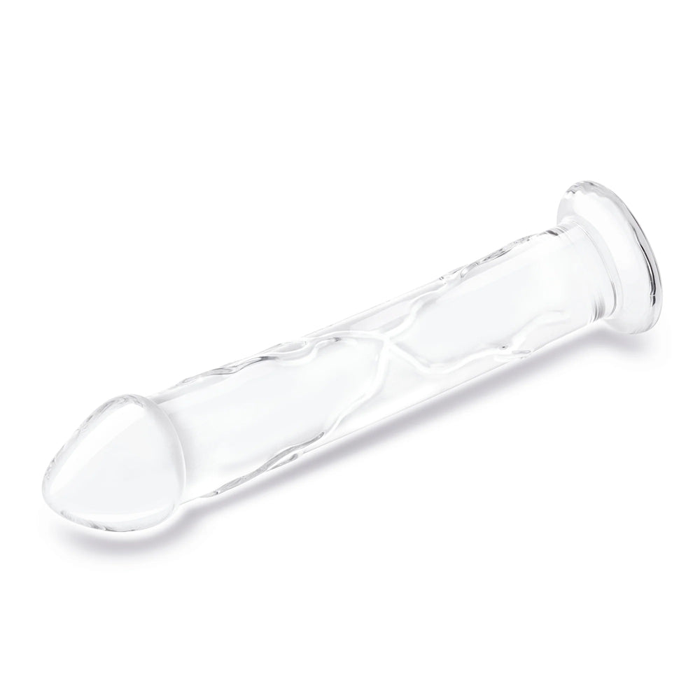 Glas 12" Glass Dildo With Veins & Flat Base | 4890808283004 | Available at EroticWarehouse.com