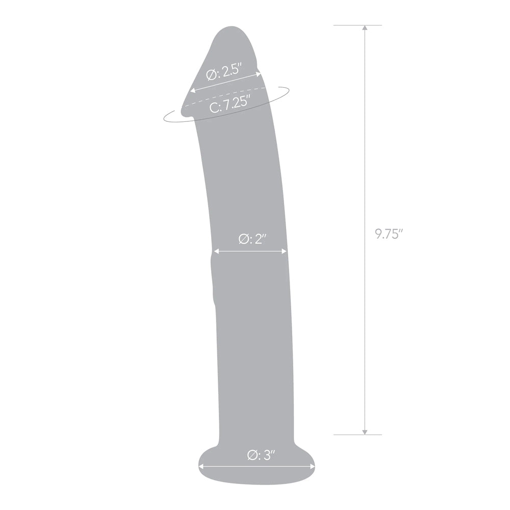 Glas 12" Glass Dildo With Veins & Flat Base | 4890808283004 | Available at EroticWarehouse.com