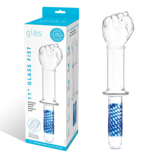 Glas 11" Glass Fist Double Ended With Handle Grip | 4890808283011 | Available at EroticWarehouse.com