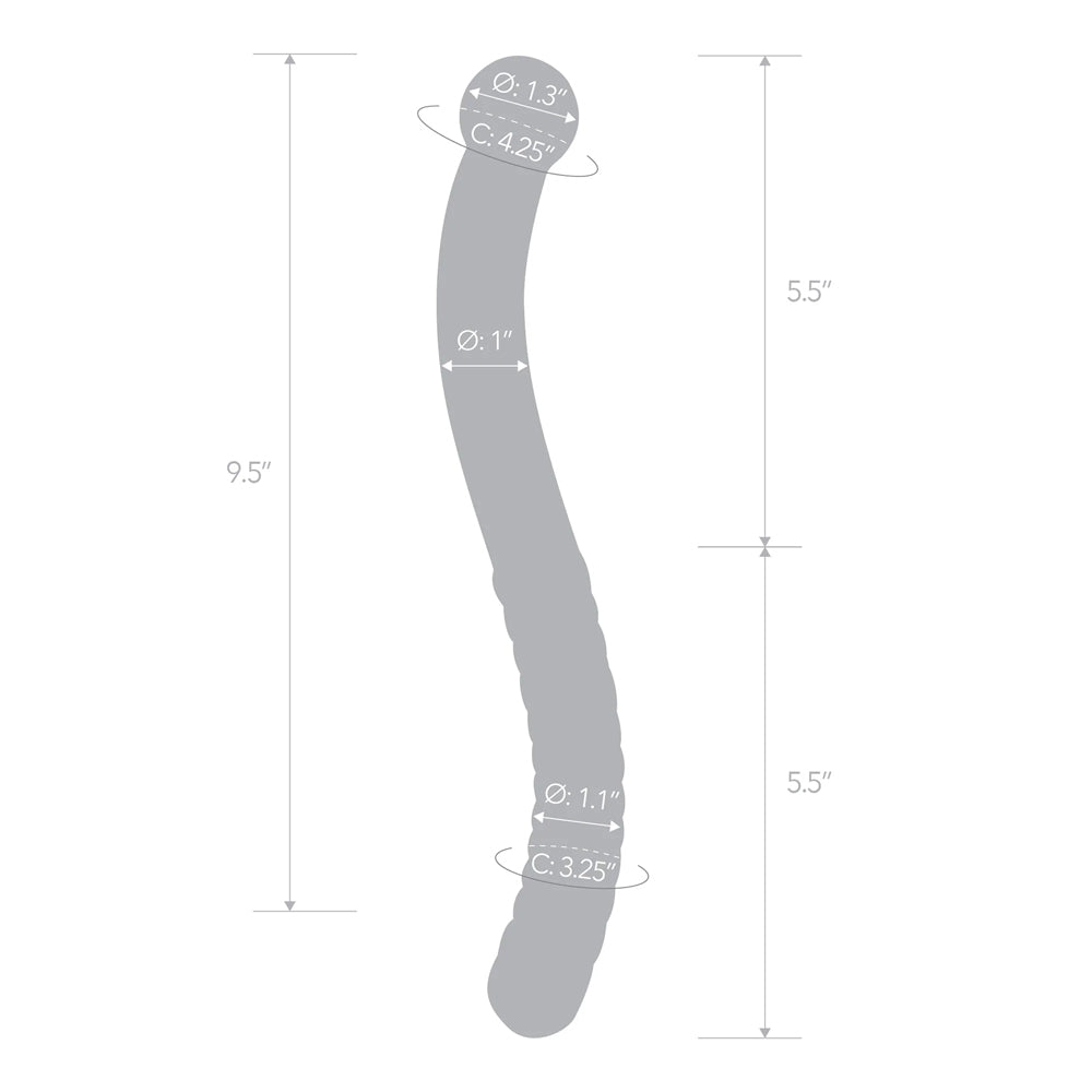 Glas 11" Glass Pelvic Wand Double Ended | 4890808283042 | Available at EroticWarehouse.com