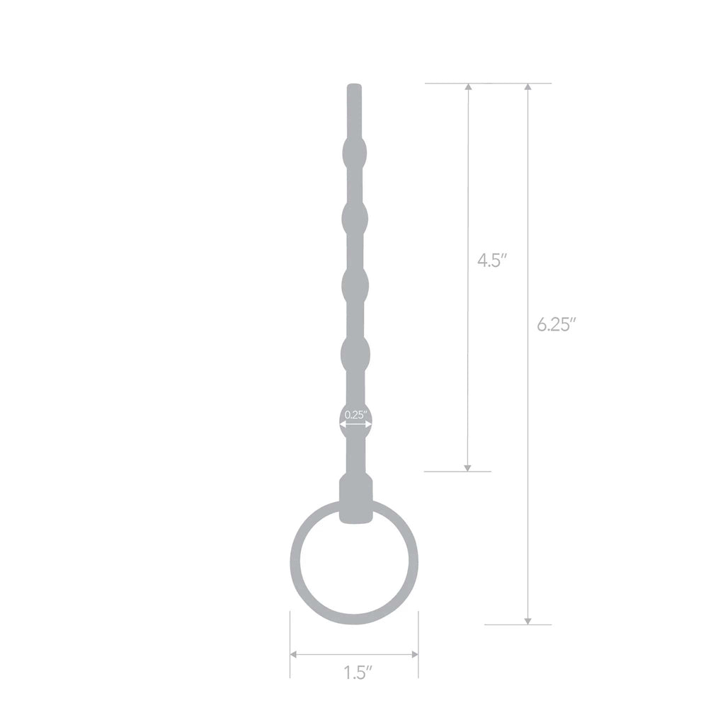 4.5" Stainless Steel Beaded Urethral Sound | 4890808283363 | Available at EroticWarehouse.com
