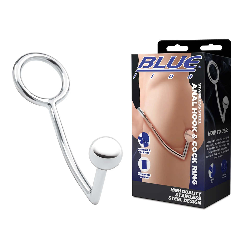 Stainless Steel Anal Hook & Cock Ring | 4890808283417 | Available at EroticWarehouse.com