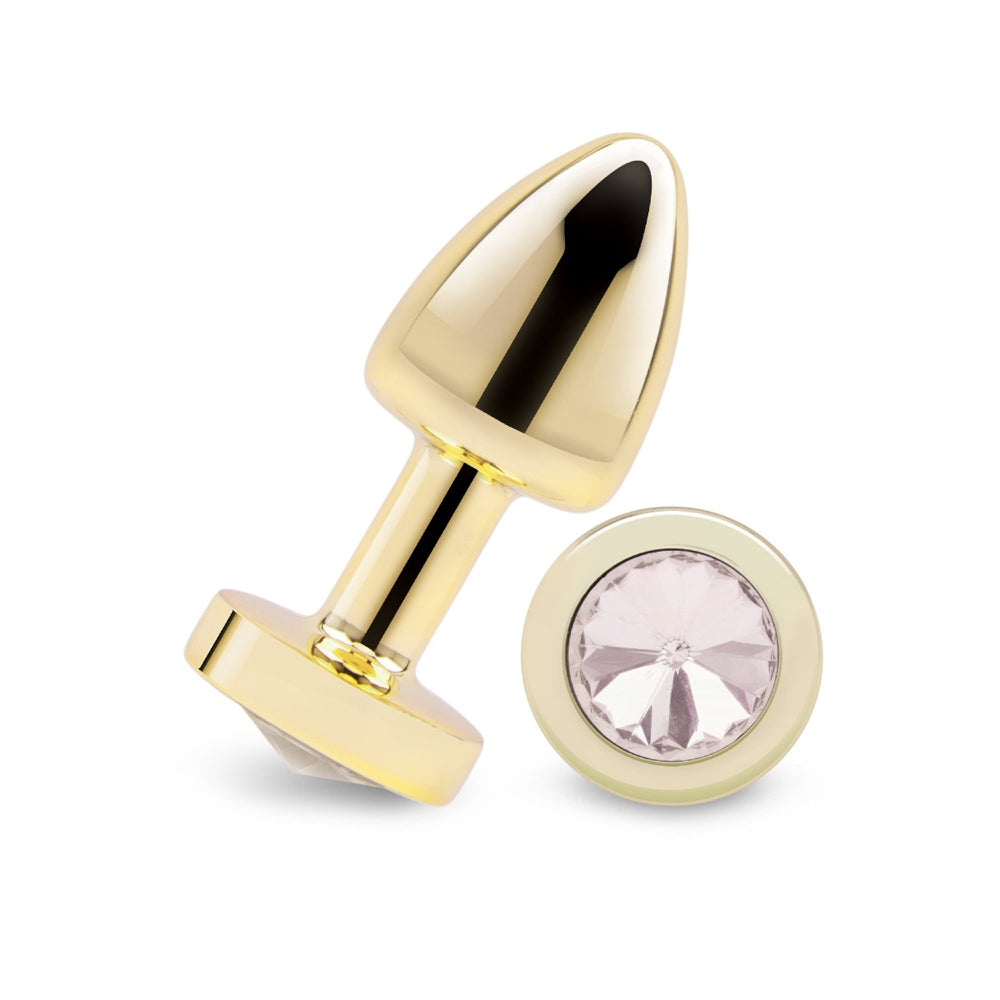 Gemsations 2" Beginners Bling Bling Metal Butt Plug Gold | 4890808285398 | Available at EroticWarehouse.com