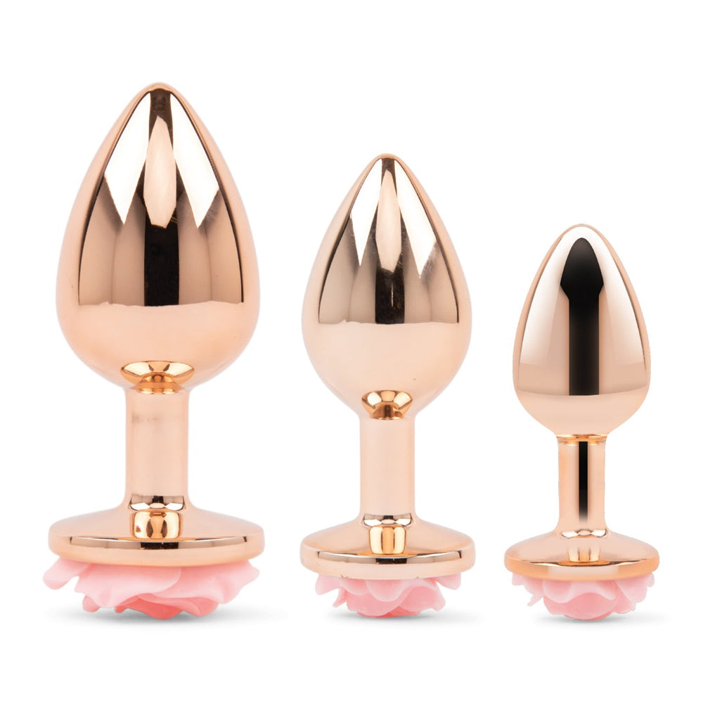 Gemsations 3Pc Rose Anal Training Kit Rose Gold | 4890808285428 | Available at EroticWarehouse.com