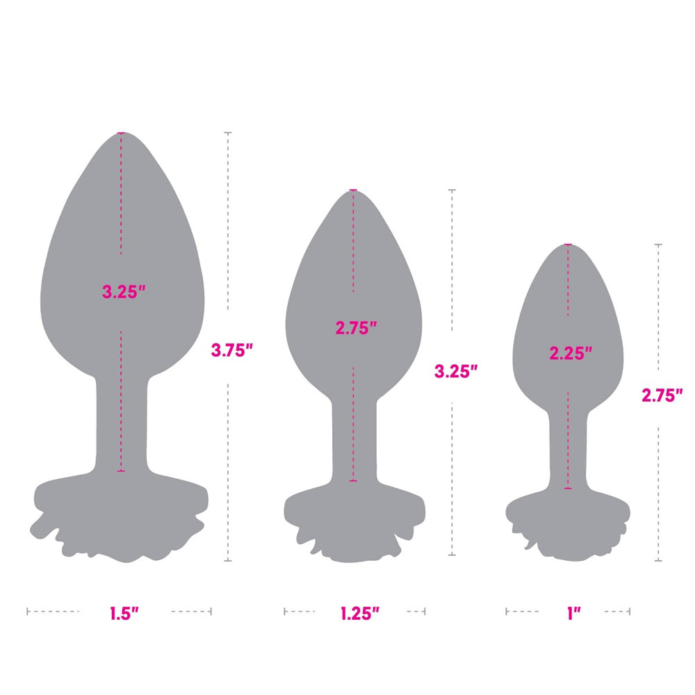 Gemsations 3Pc Rose Anal Training Kit Rose Gold | 4890808285428 | Available at EroticWarehouse.com