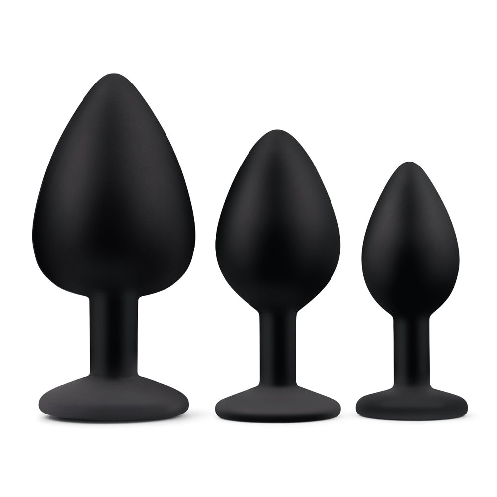 Gemsations 3Pc Silicone Bling Bling Anal Training Kit Black | 4890808285442 | Available at EroticWarehouse.com