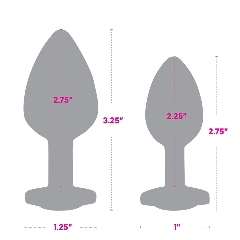 Gemsations 2Pc Rainbow Chrome Anal Training Set With Heart Base | 4890808285473 | Available at EroticWarehouse.com