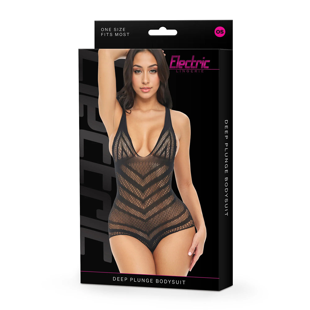 Electric Lingerie Deep Plunge Bodysuit O/S | 4890808285596 | Available at EroticWarehouse.com