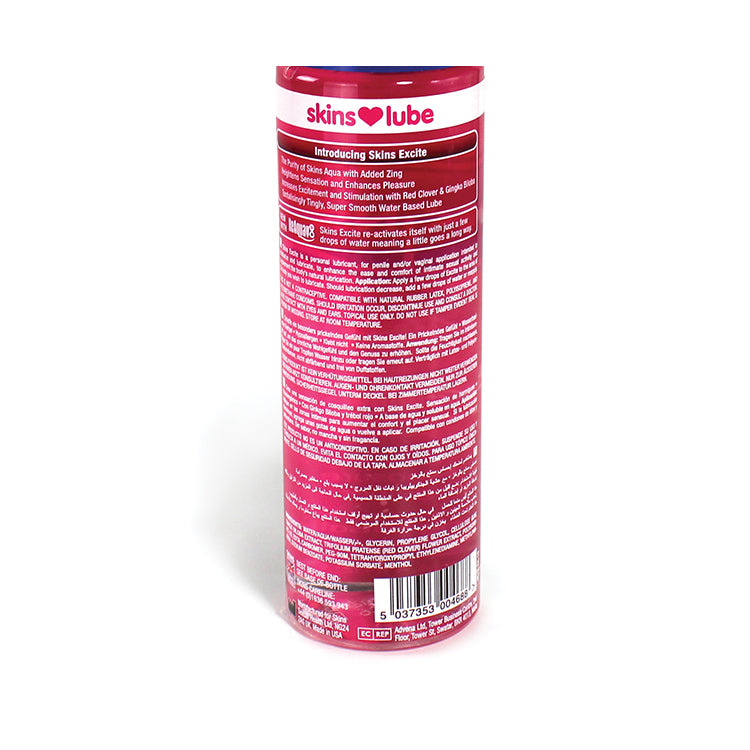 Skins Excite Tingling Water Based Lubricant 4.4 oz. | 5037353004688 | Available at EroticWarehouse.com