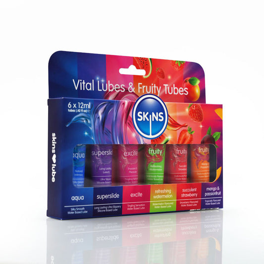 Skins 12 ml. Sampler Tubes Vital & Fruity 6Pk | 5037353010320 | Available at EroticWarehouse.com