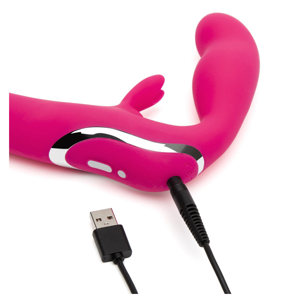 Happy Rabbit Strapless Strap On Rabbit Vibe Pink | 5060020009433 | Available at EroticWarehouse.com
