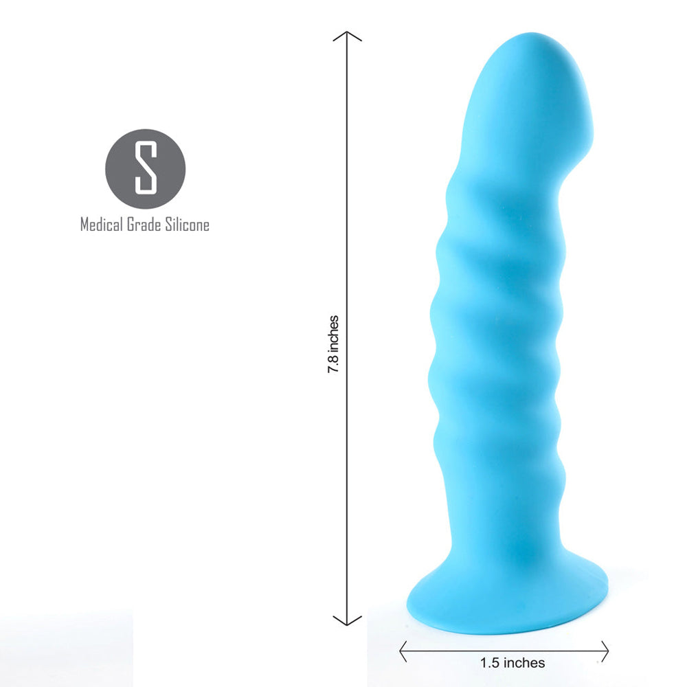 Kendall Silicone Non-Vibrating Dong Swirled Satin Finish Neon Blue | 5060311470126 | Available at EroticWarehouse.com