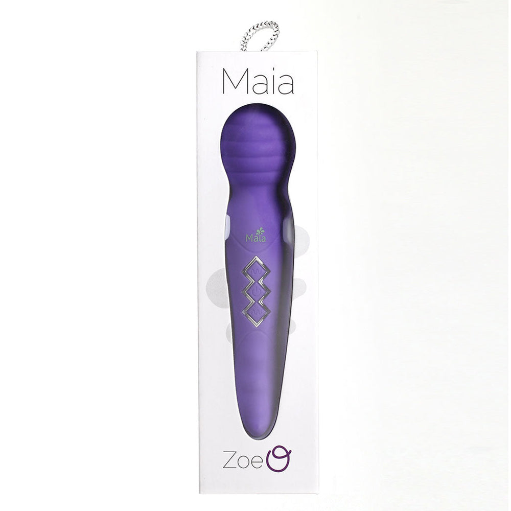 Zoe Twisty USB Rechargable Dual Vibrating Pleasure Wand Neon Purple | 5060311470294 | Available at EroticWarehouse.com