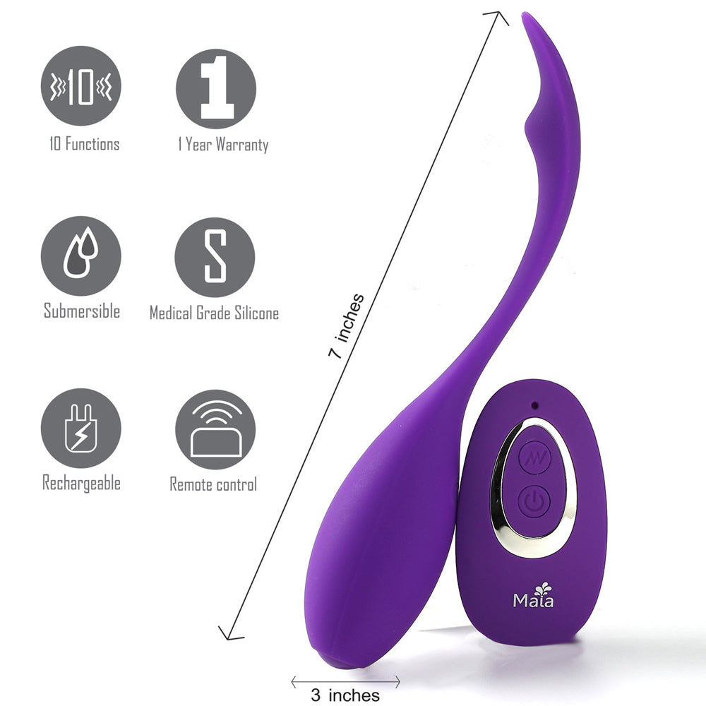 Syrene Remote Control Luxury USB Rechargeable Bullet Vibrator Neon Purple | 5060311472427 | Available at EroticWarehouse.com
