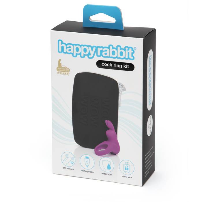 Happy Rabbit Cockring Kit 2 Piece Black | 5060779239754 | Available at EroticWarehouse.com