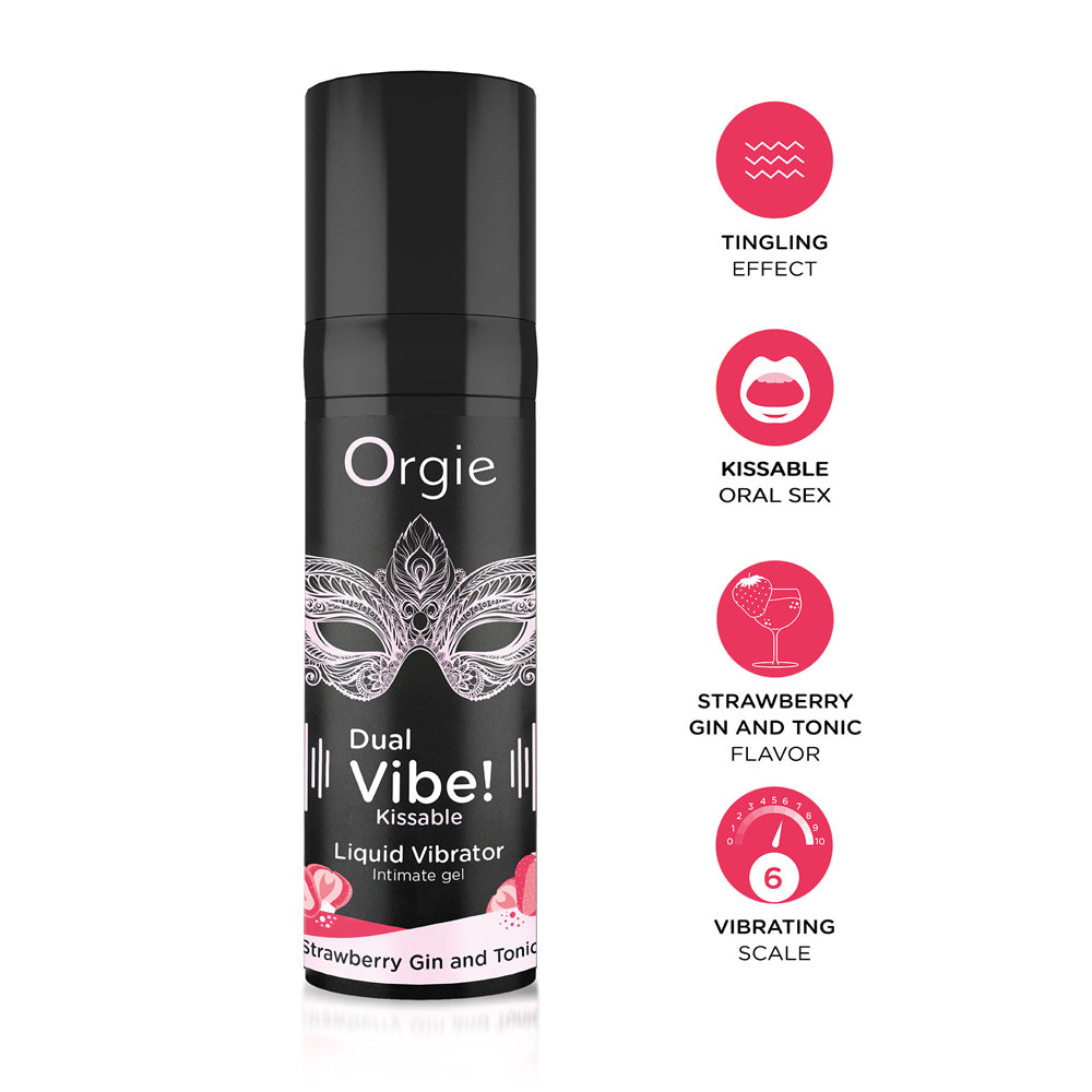 Orgie Dual Vibe Kissable Liquid Vibrator Strawberry Gin And Tonic | 5600742917595 | Available at EroticWarehouse.com