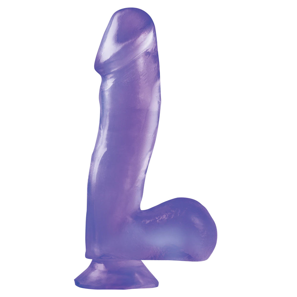 Basix Rubber Works 6.5" Dong with Suction Cup Purple | 603912235500 | Available at EroticWarehouse.com