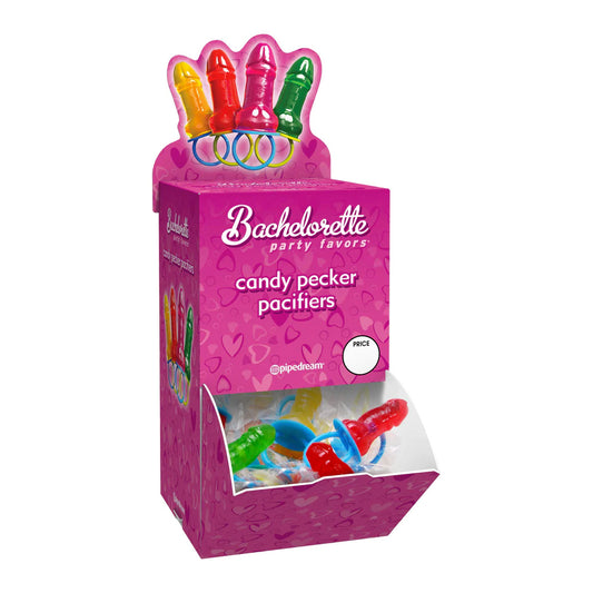 Bachelorette Party Favors Candy Pecker Pacifier Display | 603912254938 | Available at EroticWarehouse.com