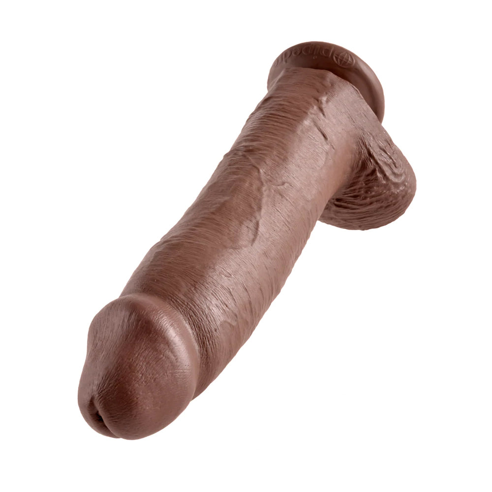 King Cock 12" Cock with Balls Brown | 603912350333 | Available at EroticWarehouse.com