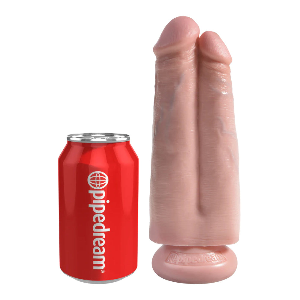 King Cock 7" Two Cocks One Hole Light | 603912750652 | Available at EroticWarehouse.com