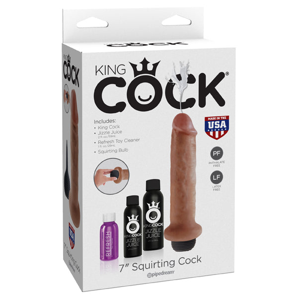 King Cock 7" Squirting Cock Tan | 603912753349 | Available at EroticWarehouse.com