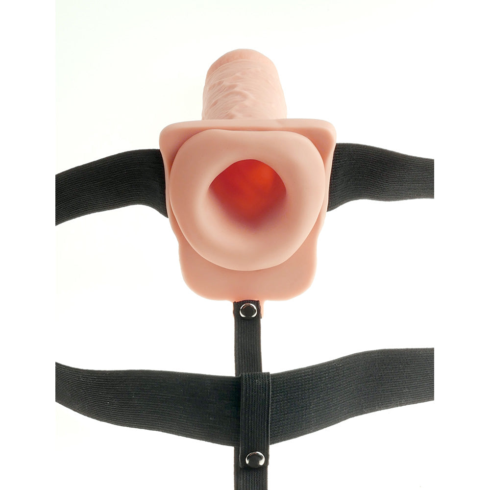 Fetish Fantasy 11" Hollow Rechargeable Strap-On With Balls Flesh | 603912756548 | Available at EroticWarehouse.com