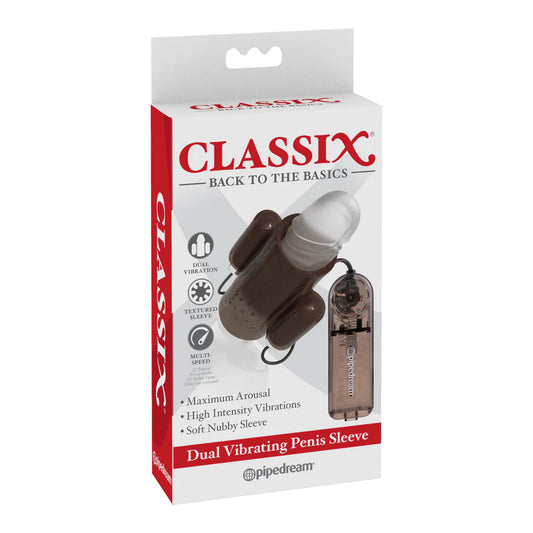 Classix Dual Vibrating Penis Sleeve Smoke | 603912757811 | Available at EroticWarehouse.com